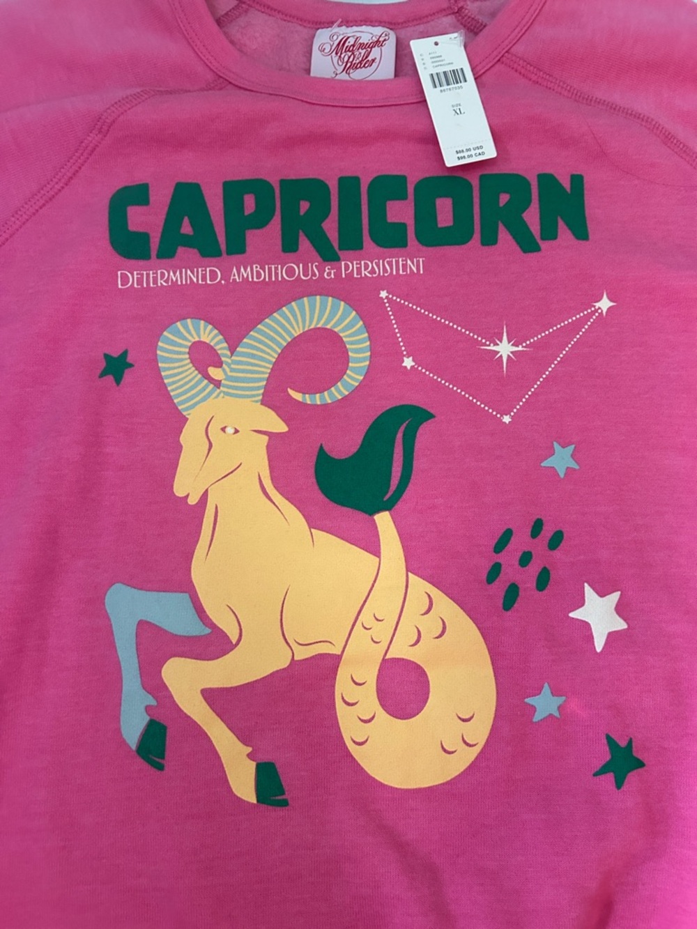 Midnight Rider (Anthropologie) Pink Capricorn Graphic Sweatshirt - Picture 6 of 7